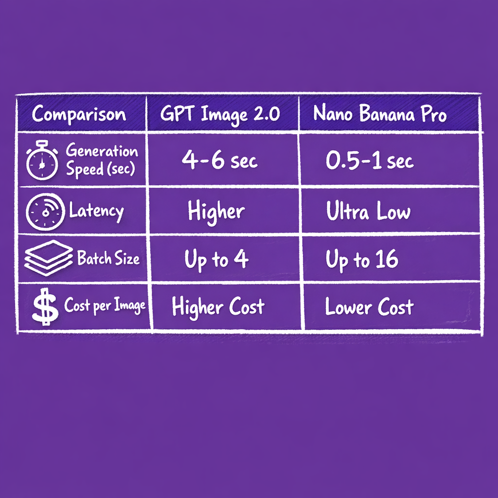 Table showing comparative performance metrics of GPT Image 2.0 and Nano Banana Pro